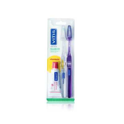 VITIS PACK DUPLO CEPILLO SUAVE X2 PASTA 15ML