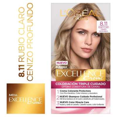 EXCELLENCE CREME 8 11 RUBIO CLARO CENIZO PROFUNDO