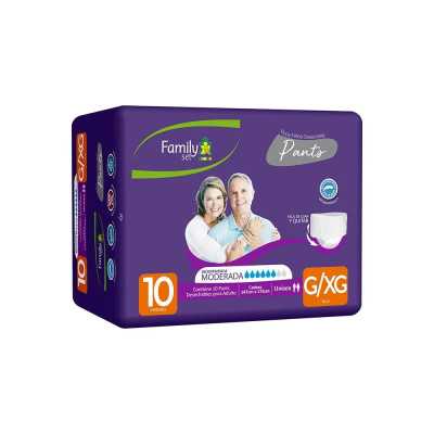 PAÑAL ADULTO PANTS TALLA G/XG x10 FAMILY SET 