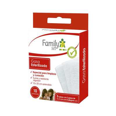 GASA ALGODON ESTERIL 5X5CM 8PLY X2 X10 FAMILY SET
