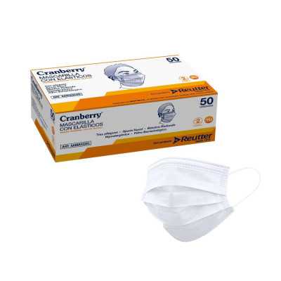 MASCARILLA CON ELASTICO BLANCA X50 CRANBERRY 