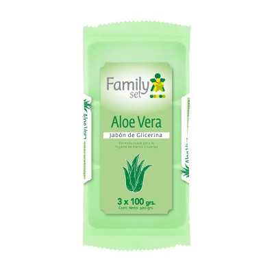 JABON GLICERINA ALOE VE PACK 3 X 100G FAMILY SET 
