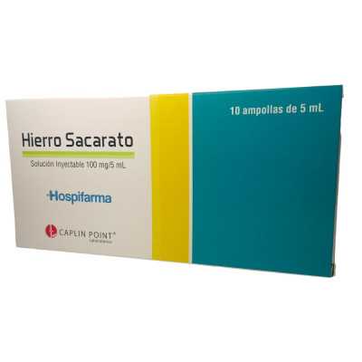 HIERRO SACAROSA INYECTABLE 100mg/5ml x10 HOSPIFA 