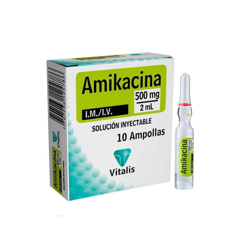 AMIKACINA 500MG/2ML X 10 AMPOLLAS VITALIS 