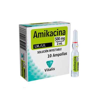 AMIKACINA 500MG/2ML X 10 AMPOLLAS VITALIS 