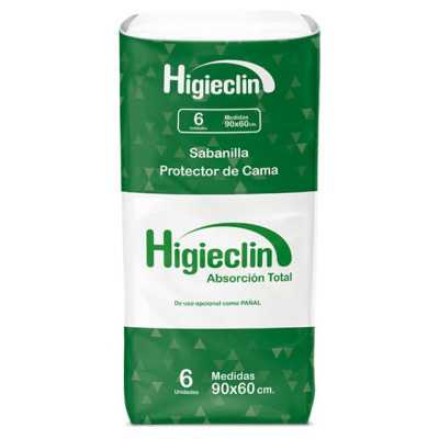 SABANILLA PROTECTOR CAMA 90X60CM X6 HIGIECLIN 