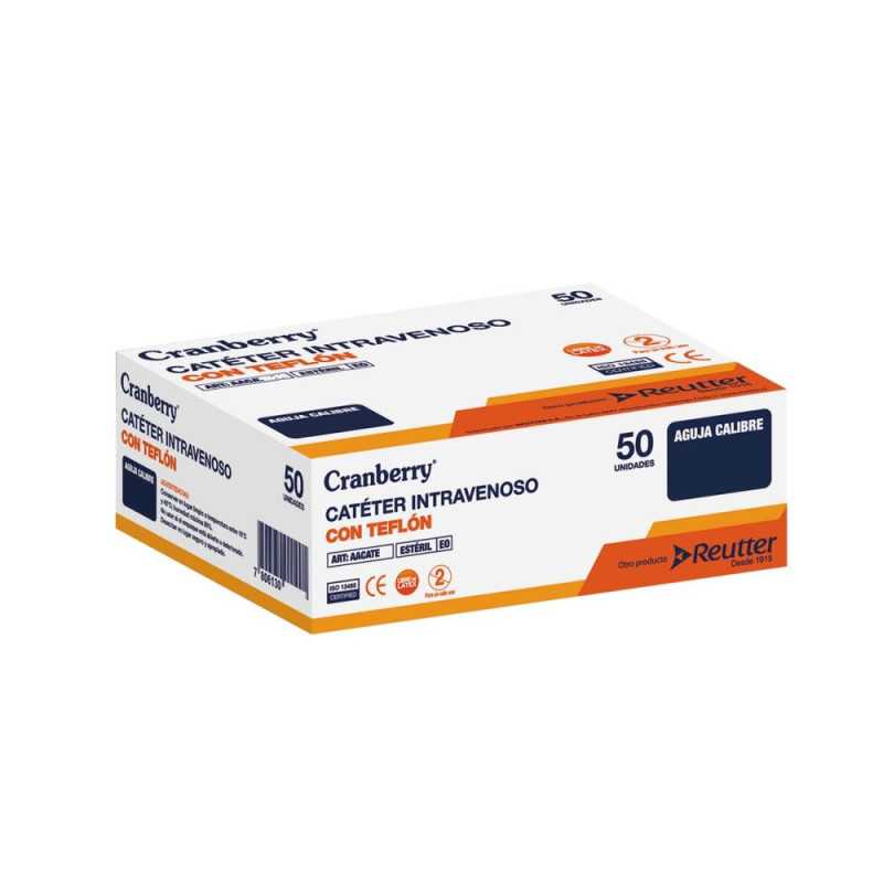 CATETER I V C/TEFLON 22G X 1 X 50 CRANB 