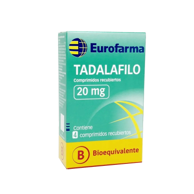 Tadalafilo 20 mg x 4 comprimidos (Eurofarma)