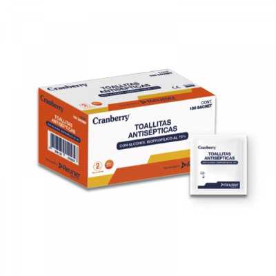 TOALLITAS ALCOHOL PAD CAJA 100 UD Cranberry 