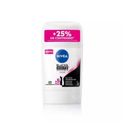 NIVEA DEO BARRA B&W INVISIBLE CLEAR 54G