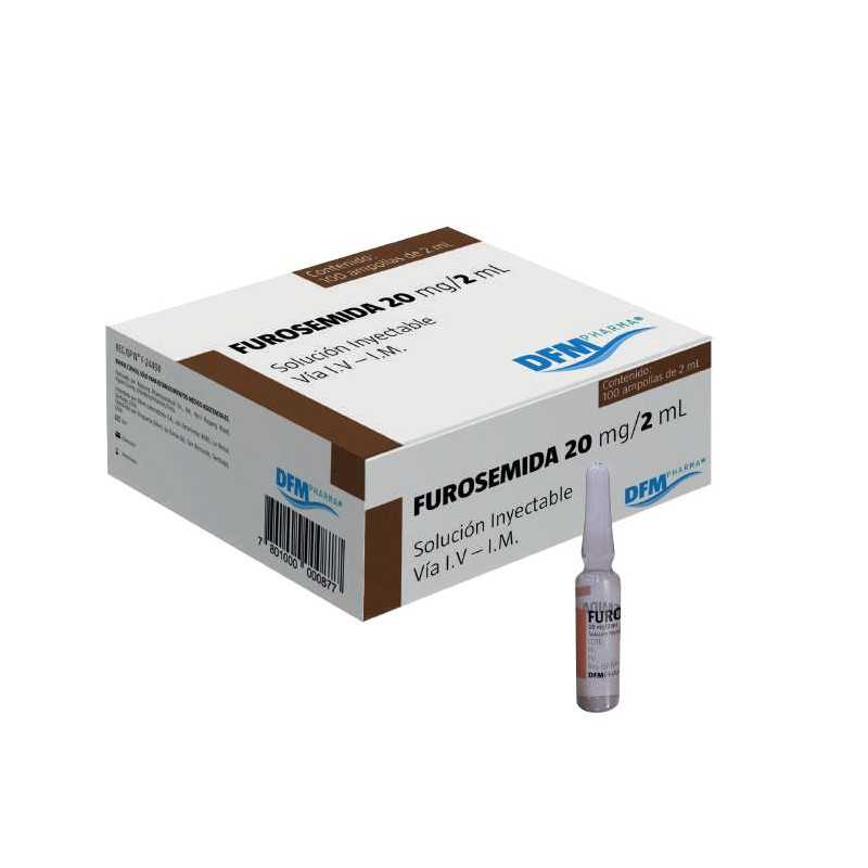 FUROSEMIDA SOL INY 20MG/2ML AMPOLLA DIFEM 