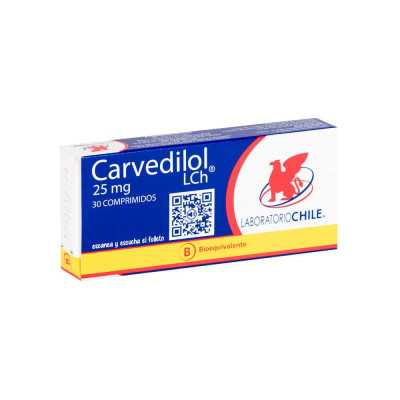 CARVEDILOL B 25mg X30COM CHILE CENABAST 