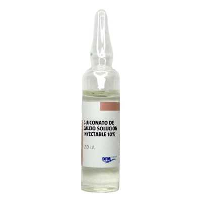 GLUCONATO DE CALCIO 10 Solución Iny 10mL DIFEM 