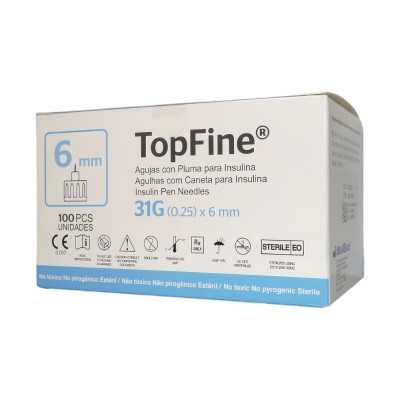 AGUJA INSULINA 31GX6MM X 100 ud TopFine 