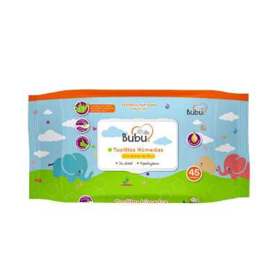 BUBU TOALLITAS HUMEDAS CON ACEITE EMU C/TAPA X45