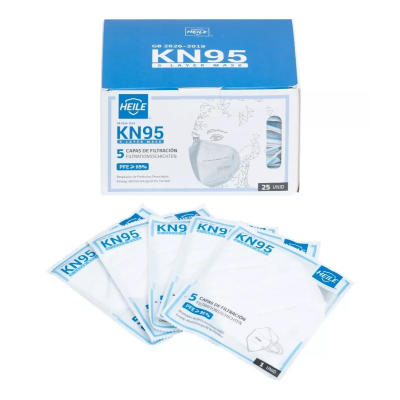 Mascarilla KN95 Color Blanco Caja x 25 (Heile)