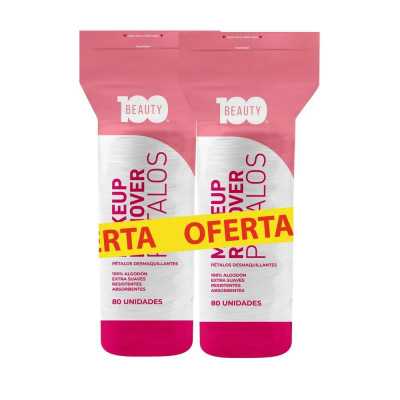 PETALOS DESMAQUILLANTES PACK x 160 u BEAUTY 100 