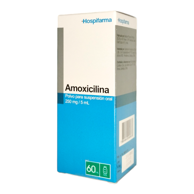 Amoxicilina 250mg/5ml jarabe 60ml (Hospifarma)