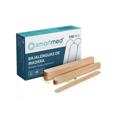 Bajalengua de madera x 100 unidades (Smartmed)