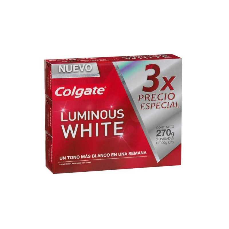 COLGATE LUMINOUS WHITE PACK 3 X 90GR 