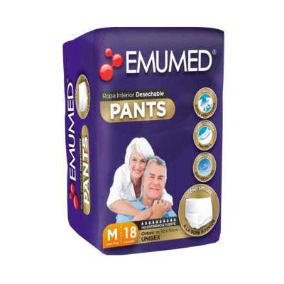 EMUMED PANTS PAÑAL ADULTO PREMIUM TALLA M X18