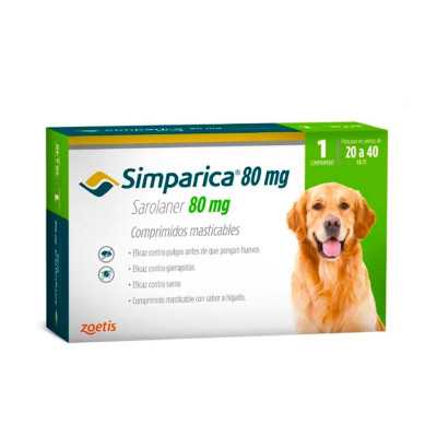 SIMPARICA PERROS 80MG 20kg - 40kg X1COM