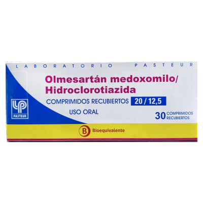 OLMESARTAN HIDROCLOROTIAZIDA 20MG/12 5MG X30COM pasteur