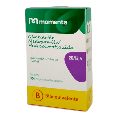 Olmesartan Hidroclorotiazida 20mg/12,5mg x 30 comprimidos. (Momenta)