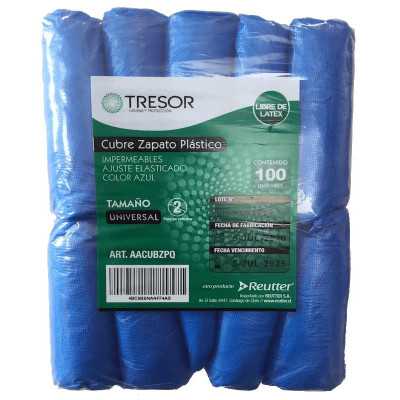CUBRE CALZADO PLASTICO AZUL x100 TRESOR 