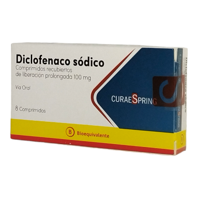 Diclofenaco Retard 100 mg x 8 cápsulas (CuraeSpring)