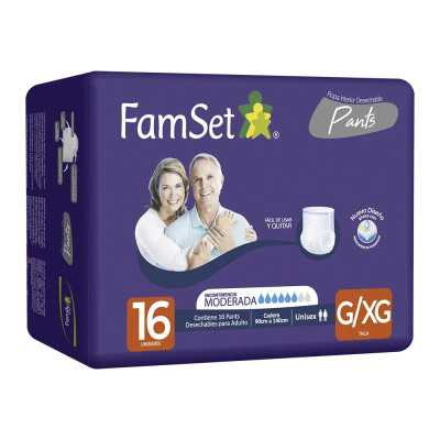 PAÑAL ADULTO PANTS TALLA G/XG x16 FAMILY SET 