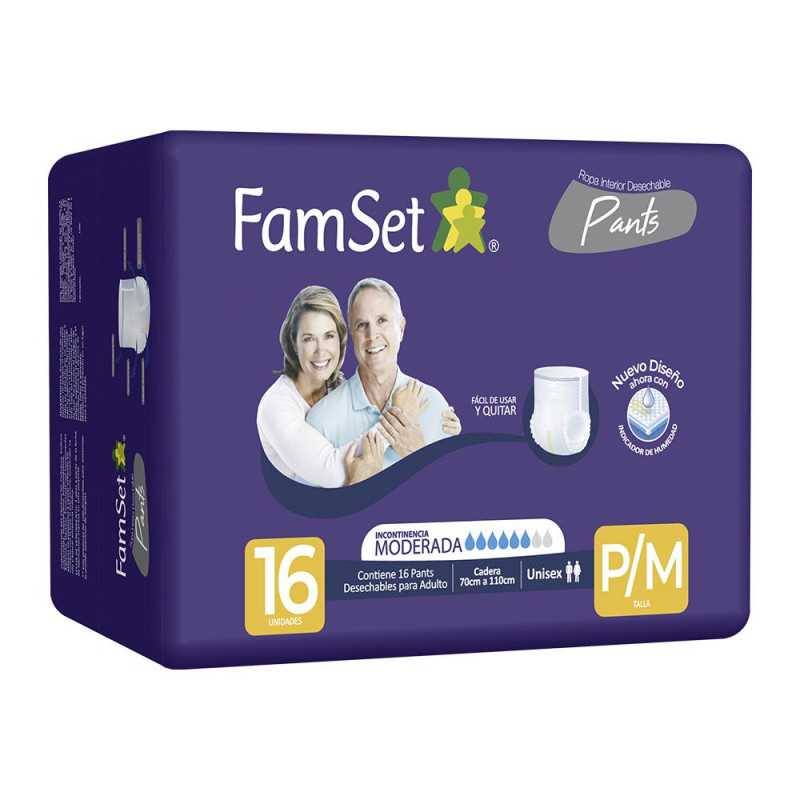 PAÑAL ADULTO PANTS TALLA P/M x16 FAMILY SET 