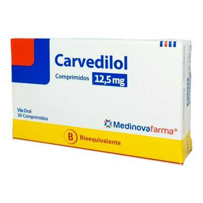 CARVEDILOL 12 5mg X30COM MEDINOVA CENABAST 