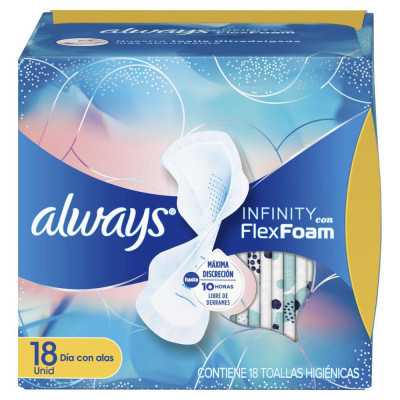 ALWAYS INFINITY FLEX FOAM DIA CON ALAS X18