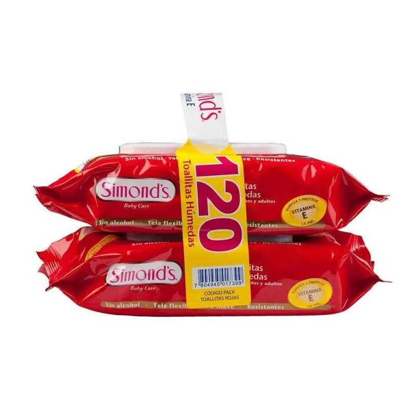 SIMONDS TOALLITAS HUMEDAS CON VIT E 2 x 60 u