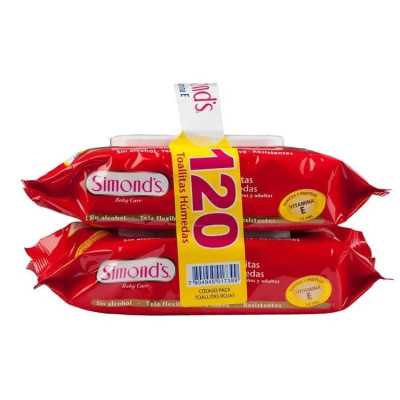 SIMONDS TOALLITAS HUMEDAS CON VIT E 2 x 60 u