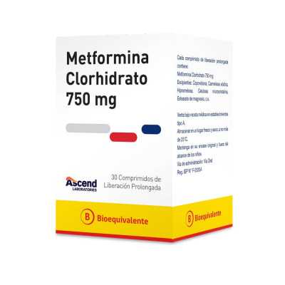 METFORMINA XR 750mg X30COM ASCEND CENABAST 