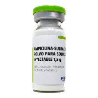Ampicilina + Sulbactam 1,5 gramos. Polvo para soluci&oacute;n inyectable x 1 frasco ampolla. (Difem)