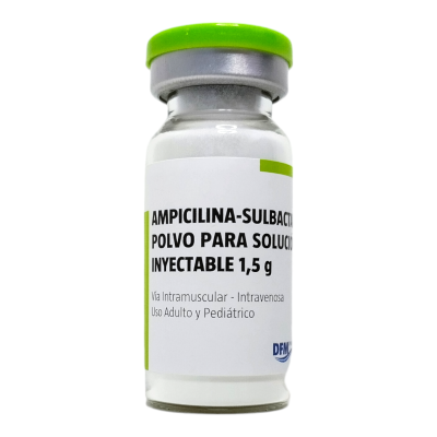 Ampicilina + Sulbactam 1,5 gramos. Polvo para solución inyectable x 1 frasco ampolla. (Difem)