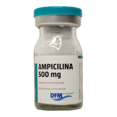 Ampicilina 500 mg. Polvo para solución inyectable x 1 frasco ampolla. (Difem)
