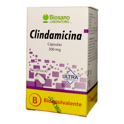 Clindamicina 300 mg x 16 cápsulas. (Biosano)