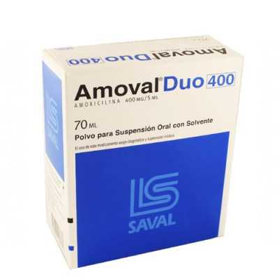 Amoval Duo 400mg/5ml solucion oral 70ml