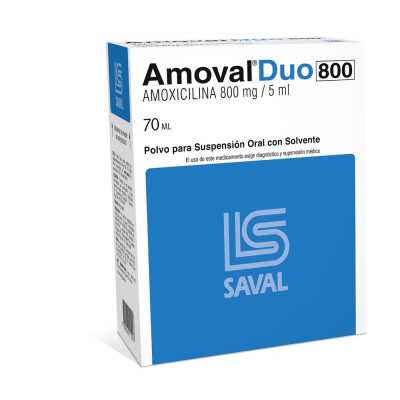 Amoval Duo 800mg/5ml solucion oral 70ml