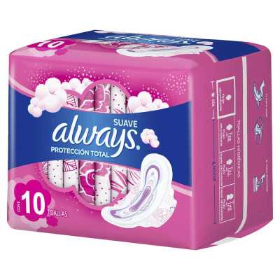 ALWAYS SUAVE PROTECCION TOTAL DIA CON ALAS X10