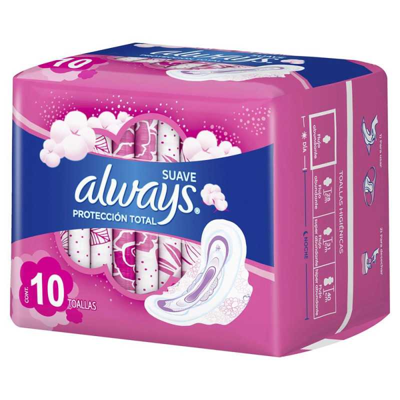 ALWAYS SUAVE PROTECCION TOTAL DIA CON ALAS X10