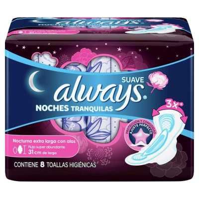ALWAYS SUAVE NOCHES TRANQUILAS XL CON ALAS X8