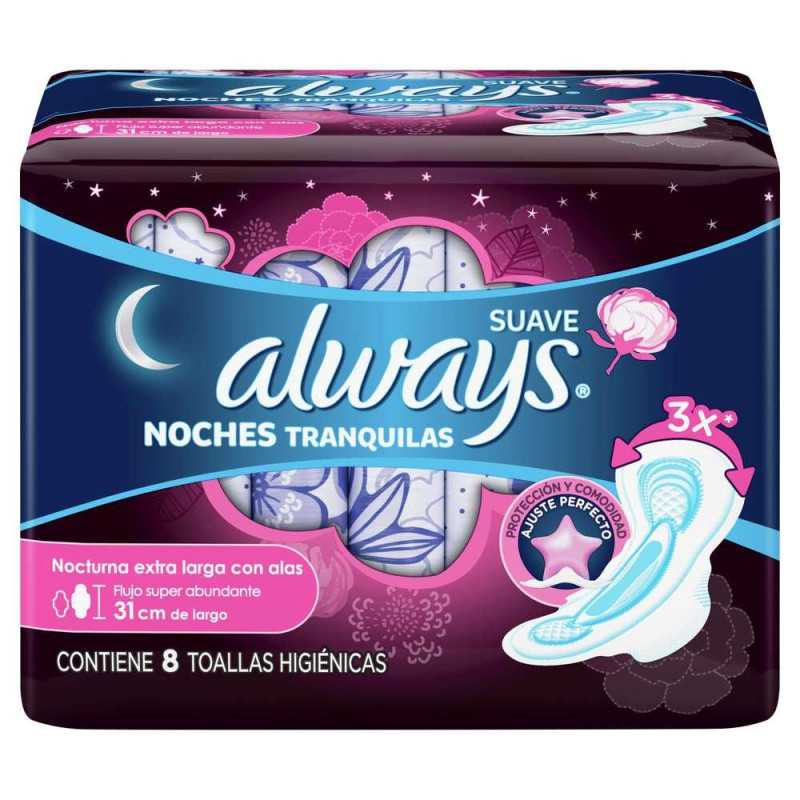 ALWAYS SUAVE NOCHES TRANQUILAS XL CON ALAS X8