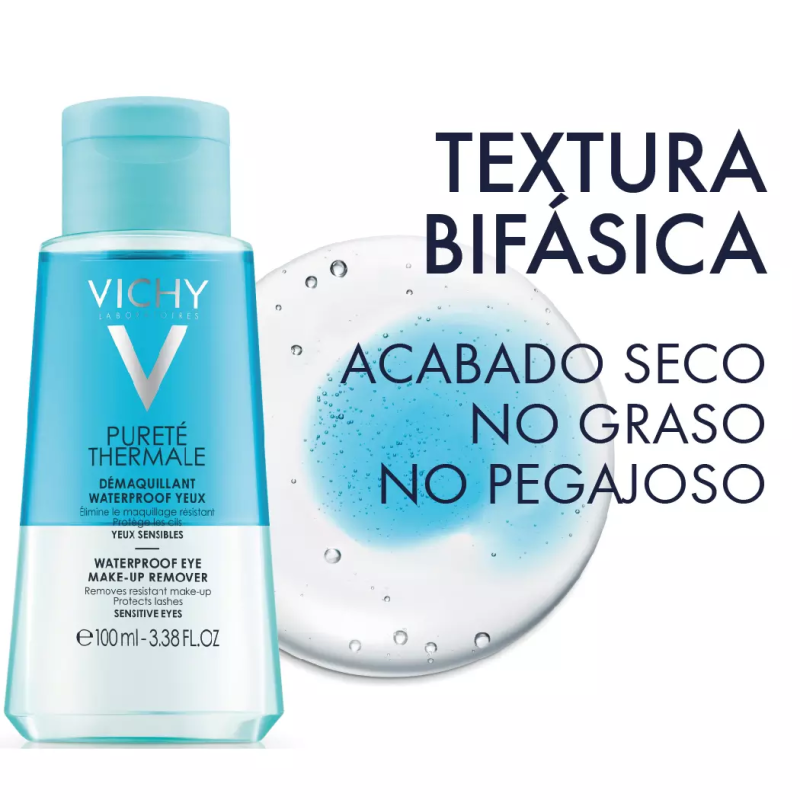 Vichy Purete Thermale desmaquillante bifásico de ojos 100 ml. Tratamiento limpiador facial