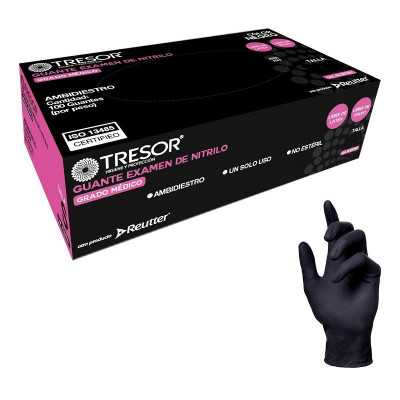 GUANTE NITRILO NEGRO T XL X100 TRESOR 