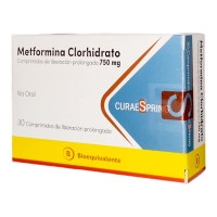 Metformina XR 750 mg x 30 comprimidos. (CuraeSpring) - Farmacia AraucoMed